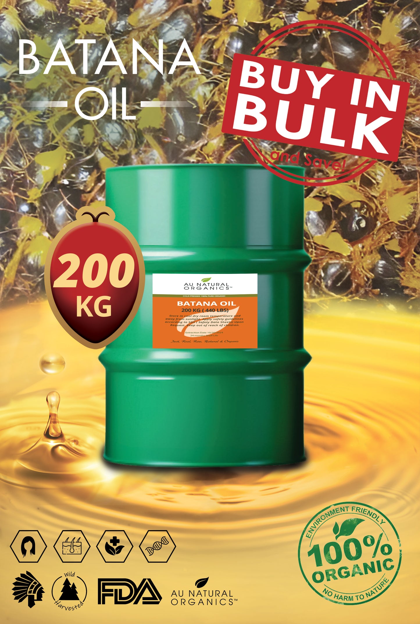 Organic Batana  Oil (200 KG)