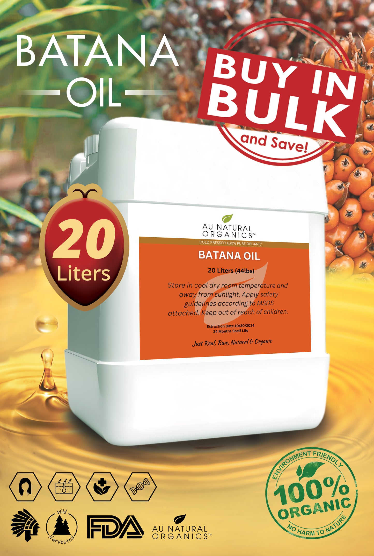 Organic Batana  Oil (20 KG)